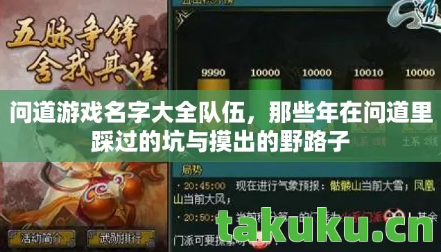 问道游戏名字大全队伍，那些年在问道里踩过的坑与摸出的野路子