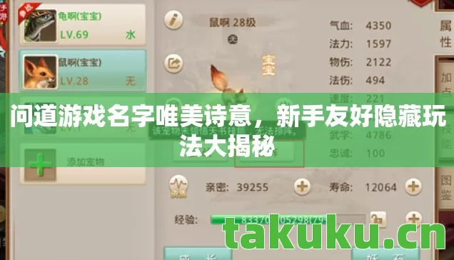 问道游戏名字唯美诗意，新手友好隐藏玩法大揭秘