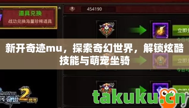 解锁炫酷技能与萌宠坐骑图片
