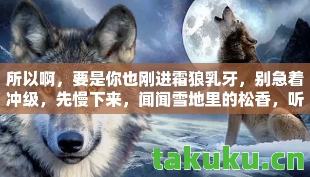 所以啊,要是你也刚进霜狼乳牙,别急着冲级,先慢下来,闻闻雪地里的松香,听听霜狼的嚎叫,说不定下一个发现隐藏玩法的大佬,就是你啦! 所以啊,要是你也刚进霜狼乳牙,别急着冲级,先慢下来,闻闻雪地里的松香,听听霜狼的嚎叫,说不定下一个发现隐藏玩法的大佬,就是你啦!