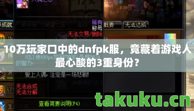10万玩家口中的dnfpk服图片
