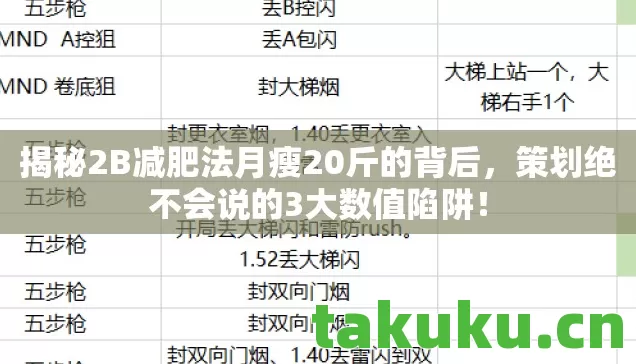 揭秘2B减肥法月瘦20斤的背后图片