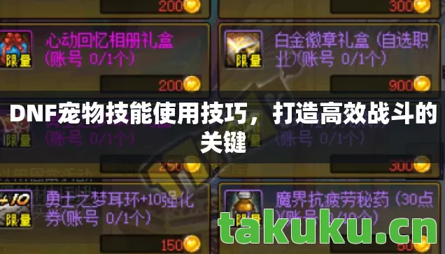 DNF宠物技能使用技巧图片