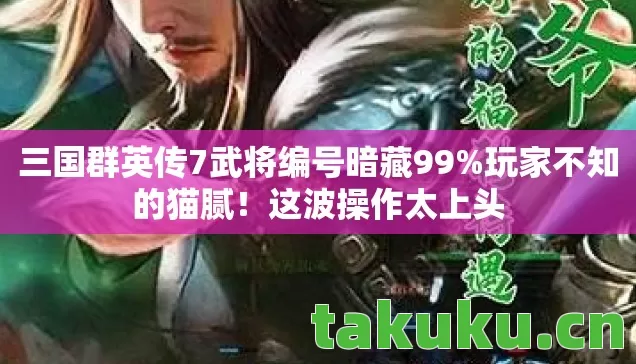 三国群英传7武将编号暗藏99%玩家不知的猫腻!这波操作太上头 三国群英传7武将编号暗藏99%玩家不知的猫腻!这波操作太上头