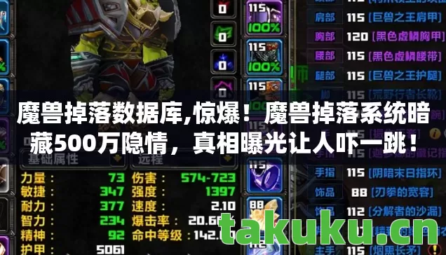 魔兽掉落数据库,惊爆!魔兽掉落系统暗藏500万隐情,真相曝光让人吓一跳! 魔兽掉落数据库,惊爆!魔兽掉落系统暗藏500万隐情,真相曝光让人吓一跳!