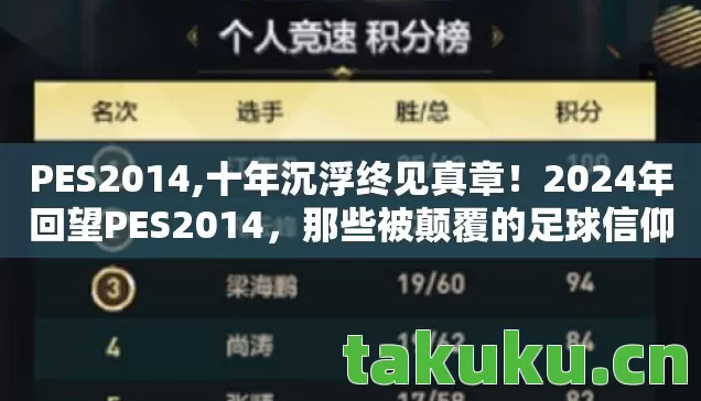 PES2014,十年沉浮终见真章!2024年回望PES2014,那些被颠覆的足球信仰 PES2014,十年沉浮终见真章!2024年回望PES2014,那些被颠覆的足球信仰