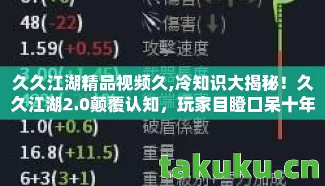 久久江湖精品视频久,冷知识大揭秘！久久江湖2.0颠覆认知，玩家目瞪口呆十年白玩！