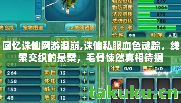 回忆诛仙网游泪崩,诛仙私服血色谜踪，线索交织的悬案，毛骨悚然真相待揭