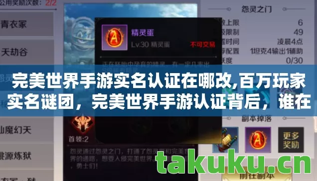 完美世界手游实名认证在哪改,百万玩家实名谜团,完美世界手游认证背后,谁在悄悄破防? 完美世界手游实名认证在哪改,百万玩家实名谜团,完美世界手游认证背后,谁在悄悄破防?
