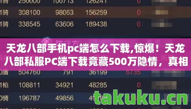 天龙八部手机pc端怎么下载,惊爆!天龙八部私服PC端下载竟藏500万隐情,真相让人吓一跳! 天龙八部手机pc端怎么下载,惊爆!天龙八部私服PC端下载竟藏500万隐情,真相让人吓一跳!