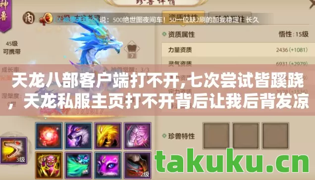 天龙八部客户端打不开,七次尝试皆蹊跷,天龙私服主页打不开背后让我后背发凉 天龙八部客户端打不开,七次尝试皆蹊跷,天龙私服主页打不开背后让我后背发凉