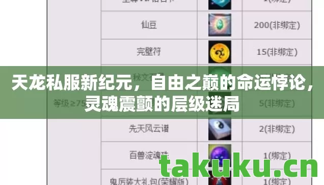 天龙私服新纪元,自由之巅的命运悖论,灵魂震颤的层级迷局 天龙私服新纪元,自由之巅的命运悖论,灵魂震颤的层级迷局